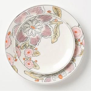 Anthropologie Molly Hatch Pink Floral Plate